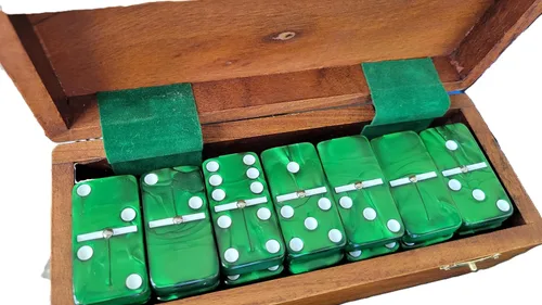 Miniatura 5 de Marion Domino Double Six White Jumbo Torneo Tamaño Profesional con Spinners en caja de madera Sheesham de cola de milano. Blanco