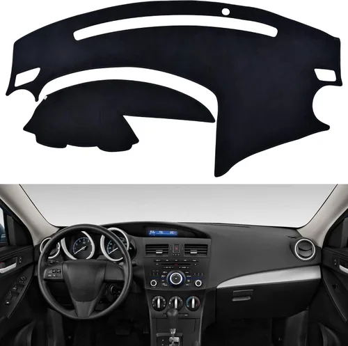 Miniatura 9 de SPEEDWOW Tapete para cubierta de tablero de instrumentos compatible con Ford F150 1997-2003 sin sensor climático/sensor de luz