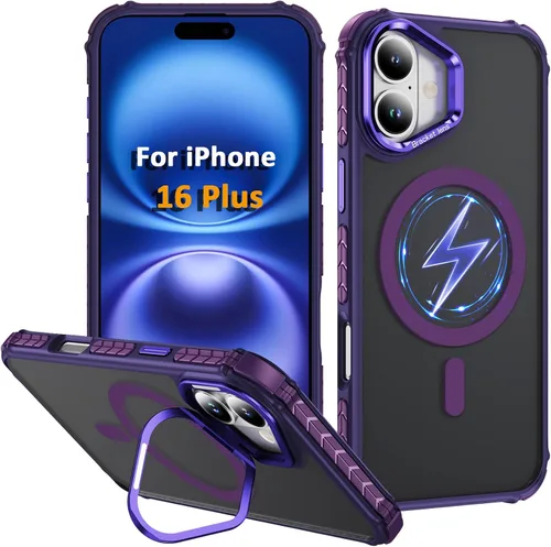 Miniatura 32 de i Phone 13 - Funda para iPhone 14, compatible con carga inalámbrica MagSafe, resistente, a prueba de golpes, soporte ajustable, color rojo mate
