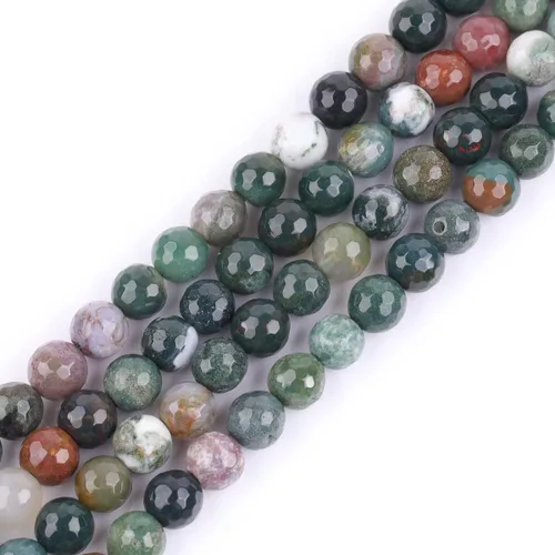 Miniatura 9 de JOE Foreman - Cuentas de ágata india de 0.079 in para hacer joyas con piedras preciosas naturales semipreciosas, redondas, facetadas, 15.0 in