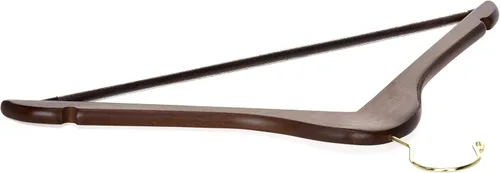 Miniatura 6 de Perchas de madera de calidad – Juego de 20 perchas ligeramente curvadas – Perchas de madera maciza con elegantes ganchos cromados – Ropa resistente