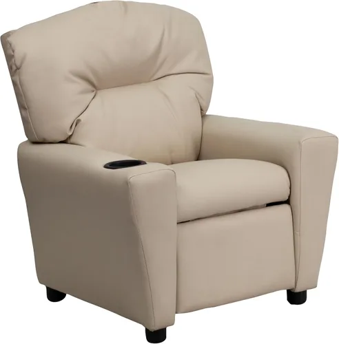 Miniatura 25 de Flash Furniture Chandler LeatherSoft - Silla reclinable para niños con portavasos y reclinable de seguridad, silla reclinable contemporánea