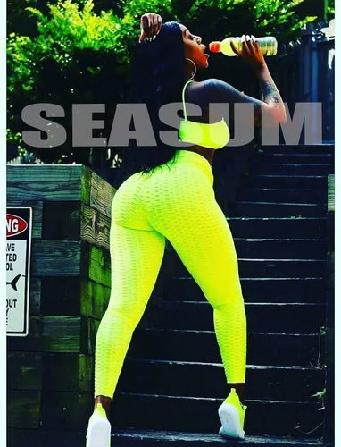 Miniatura 39 de SEASUM - Pantalones de yoga de cintura alta para mujer, con control de abdomen y realce de glúteos, leggings favorecedores para entrenar y correr