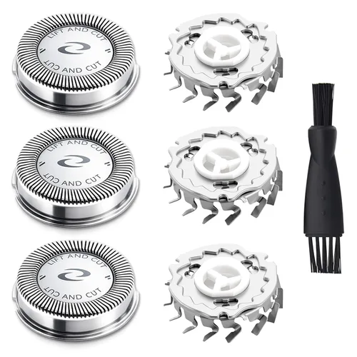 Poweka HQ56 - Cabezales de afeitar de repuesto para HQ3 HQ4 HQ55 HQ56 HQ6, compatible con Philipss Norelcos HQ300 HQ442 HQ916 HS190 HQ6990