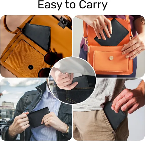 Miniatura 3 de HIFA Funda de cuero para pasaporte, funda para pasaporte hecha a mano con ranura para tarjetas y boletos, piel auténtica, diseño elegante, fácil