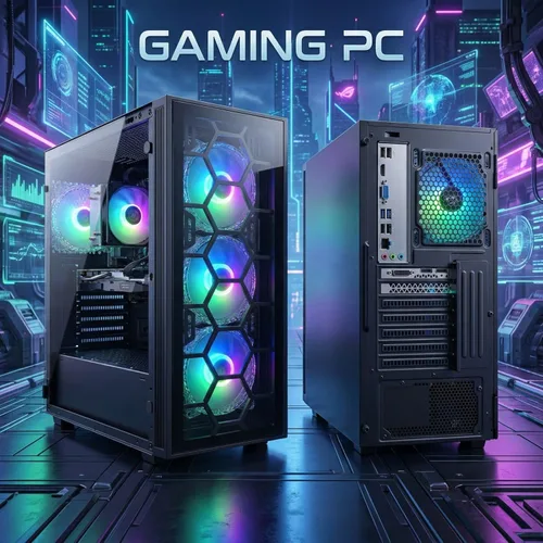 Miniatura 3 de STGAubron Computadora de escritorio para juegos, AMD Ryzen 5 2600 hasta 3.9G, Radeon RX 580 16G, 16G DDR4, 512G SSD, WiFi 6, BT 5.0, ventilador RGB