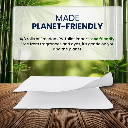 Miniatura 7 de Papel higiénico seguro para fosa séptica (2 capas, 4 rollos) para autocaravana, campamento y el mar, biodegradable. Alternativa natural a