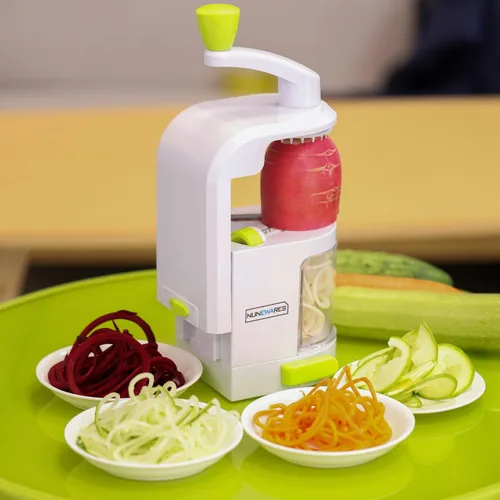 Miniatura 5 de Spiralizer - Cortador de verduras (cuchillas giratorias 4 en 1), espiralizador de verduras resistente con fuerte ventosa, fideos en espiral
