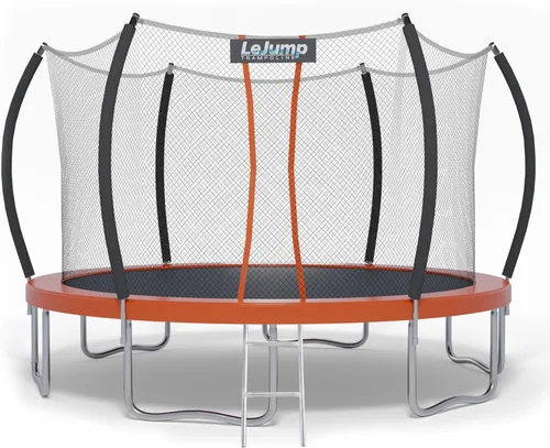 LeJump Trampolines grandes recreativos de 7.7 pies y 12 pies con red de cierre, aprobados por ASTM para exteriores para niños y adultos