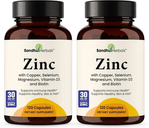 Miniatura 16 de Zinc 30mg con cobre, selenio y vitamina D3 60 cápsulas Magnesio, vitamina B6, complejo de biotina Suplementos de zinc quelado absorbible