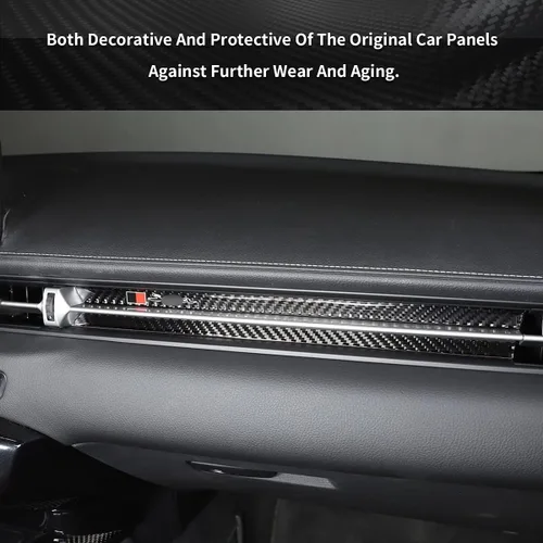 Miniatura 6 de Adhesivo decorativo de salida de aire para consola central de automóvil (con letra), apto para Toyota Supra GR A90 A91 MK5 2019-2022, borde de fibra