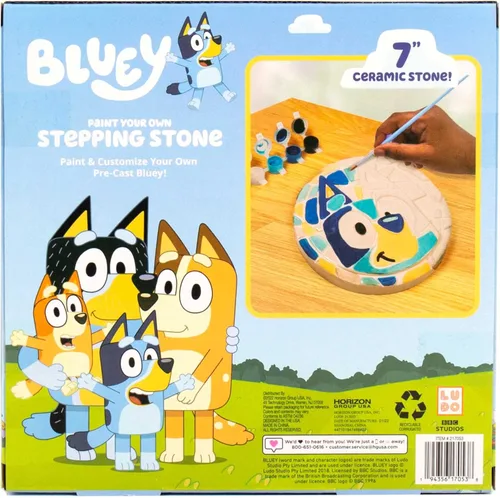 Miniatura 12 de Bluey Pinta tu propia piedra escalonada, diseña 7 obras de arte de piedra de bricolaje, kit divertido para niños, juego de arte de piedras pintables