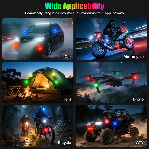 Miniatura 6 de Luces estroboscópicas LED inalámbricas de 11 LED actualizadas 2026, ultra brillantes, 8 colores, luces estroboscópicas de aviones con control