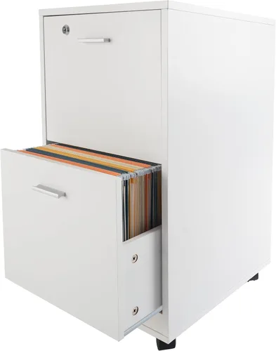 Miniatura 4 de Lavish Home - Archivador de 2 cajones con cerradura y cajón profundo, archivador rodante para debajo del escritorio, hogar u oficina (blanco)