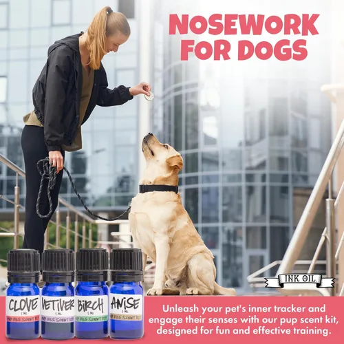Miniatura 5 de Ink Oil - Kit de inicio de trabajo de aroma para cachorros I Kit de entrenamiento de aroma de perro I Complete Scentwork de nariz - Sabor de anís