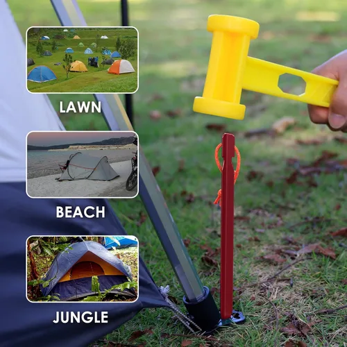 Miniatura 4 de Grassman Paquete de 16 Estacas para Tienda de Campaña, Clavijas de Tienda de Aluminio 7075, Clavijas de Tierra Resistentes y Ligeras para Trabajo