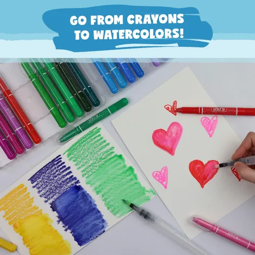 Miniatura 8 de DOODLE HOG Crayones lavables de 36 colores, para niños y niños pequeños, acuarela, no tóxico, 3 en 1, para niños de 4 a 8 años