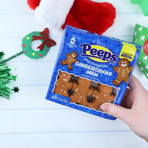 Miniatura 5 de Needzo Caramelos de Navidad de malvavisco recubiertos de azúcar, muñecos de nieve y pan de jengibre con forma de personaje, rellenos de calcetines