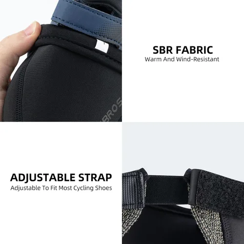 Miniatura 5 de ROCKBROS Fundas para Zapatos de Ciclismo Cubrepunteras de Bicicleta Calentadores de Dedos de Invierno Cubrecalzado de Ciclismo Protectores Kevlar