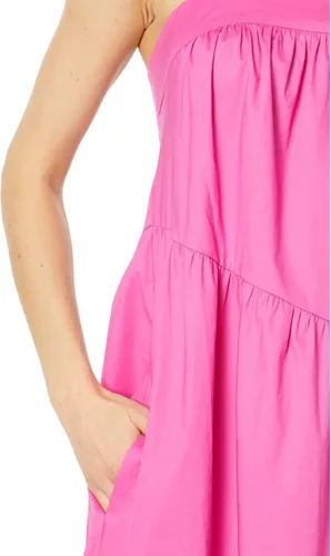 Miniatura 3 de Donna Morgan Vestido largo sin mangas para mujer con niveles diagonales