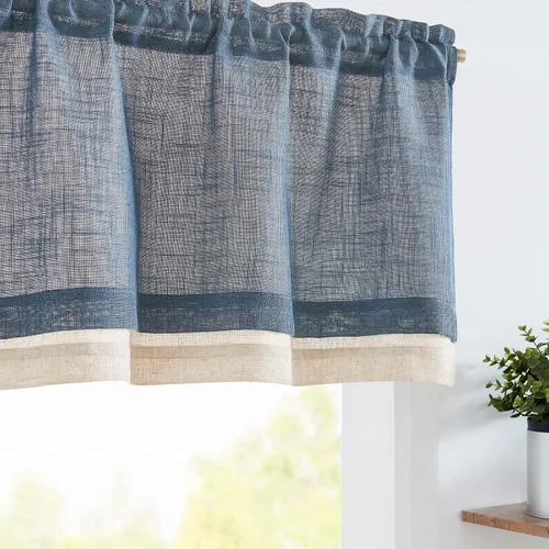 Miniatura 23 de jinchan Cortinas de cenefa para ventanas de 16 pulgadas, coloridos mini pompones, cenefa de cocina de granja, cenefa de gasa semitransparente