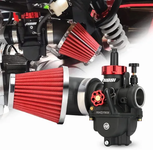 NIBBI Carburador PE24 con kit de filtros de aire de 48mm, mejora el rendimiento de motocicletas de cross, compatible con 125cc-150cc para Apollo,