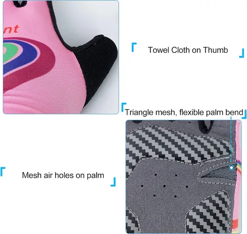 Miniatura 4 de Luwint Guantes deportivos acolchados de gel para niños de 3 a 8 años, guantes de ciclismo transpirables para ciclismo, ejercicio, correr, entrenar