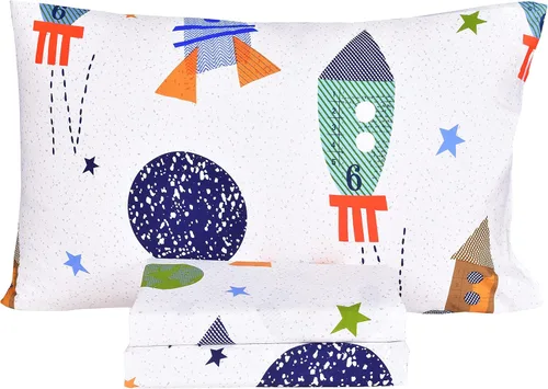 Miniatura 36 de Scientific Sleep Juego de sábanas de 100% algodón para niños y niñas, adolescentes, sábana encimera, sábana bajera y funda de almohada