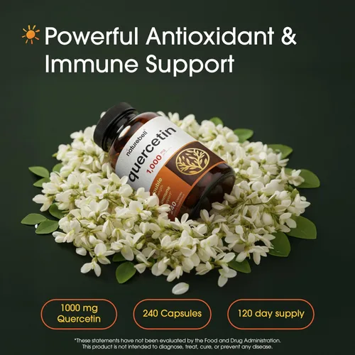 Miniatura 2 de NatureBell Quercetina 1000 mg por porción 240 cápsulas, suplemento de quercetina ultra fuerte Bioflavonoides para un apoyo inmunológico