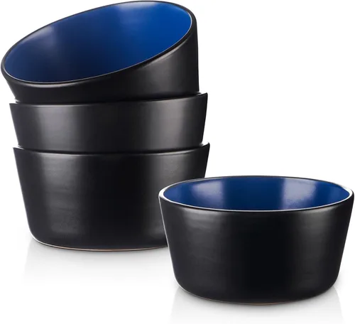 Miniatura 5 de Stone Lain Juego de platos de gres, 4 tazas, Tina - Azul y gris