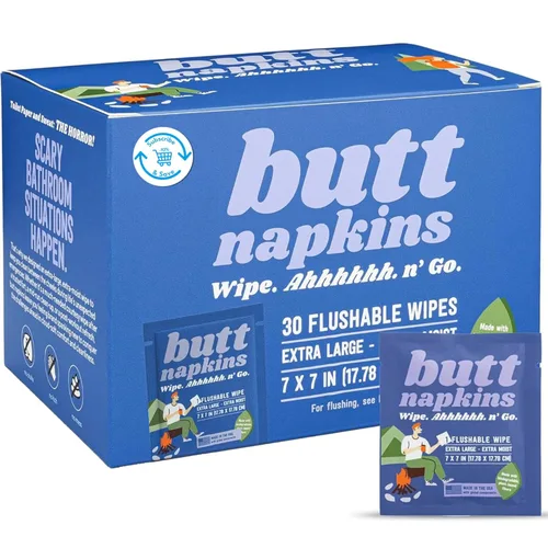 Miniatura 14 de Toallitas para el trasero – Toallitas húmedas para adultos lavables, 10 unidades individuales, tamaño para viajes, sin perfume a base de plantas
