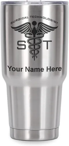 Miniatura 41 de LaserGram Vaso aislado al vacío de 20 onzas, ST Surgical Technologist, grabado personalizado incluido (gris)