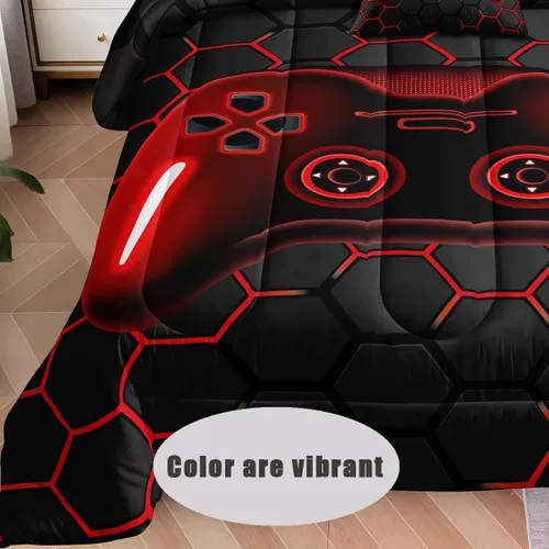 Miniatura 2 de Juego de 6 piezas de ropa de cama en bolsa para niños, juego de edredón para niños, juego de edredón para niños jugadores, juego de edredón
