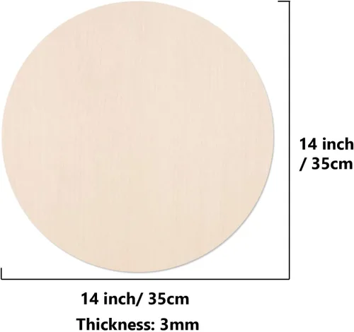 Miniatura 2 de 10 círculos de madera redondos de 14 pulgadas para manualidades, rebanadas de madera sin terminar, círculos de madera redondos en blanco, círculos
