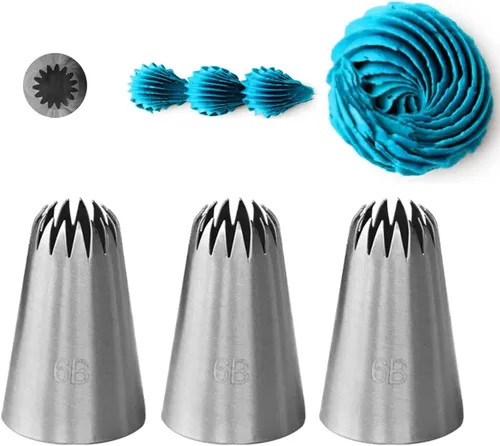 Miniatura 11 de Conjunto de boquillas St. Honore, puntas en forma de V para repostería, boquillas para decorar pasteles, kit de 4 piezas para cupcakes, pasteles