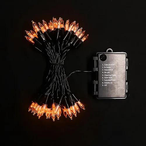 Miniatura 11 de MULTI-SPARKING - Luces de Halloween operadas con batería - 50 luces LED mini moradas para árbol pequeño, corona, manualidades, decoración