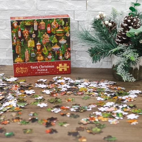 Miniatura 6 de Old World Christmas Rompecabezas de Navidad sabroso, rompecabezas temático de 500 piezas para diversión navideña, 24 x 18 pulgadas