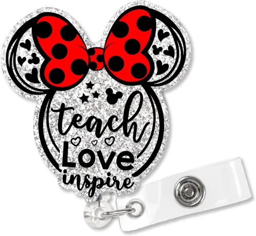 Miniatura 7 de XQLZY Ortho Carrete de Insignia Retráctil Divertido con Purpurina Negra Banda Clip de Tiburón, Lindo Clip de Insignia de Amor de Hueso de Dedo