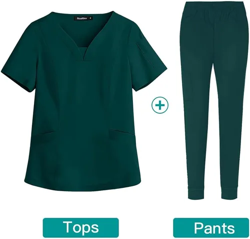 Miniatura 2 de VIAOLI Conjuntos de uniforme médico enfermera manga corta enfermería uniforme odontología Clínica oral Mascotas Doctor Ropa general