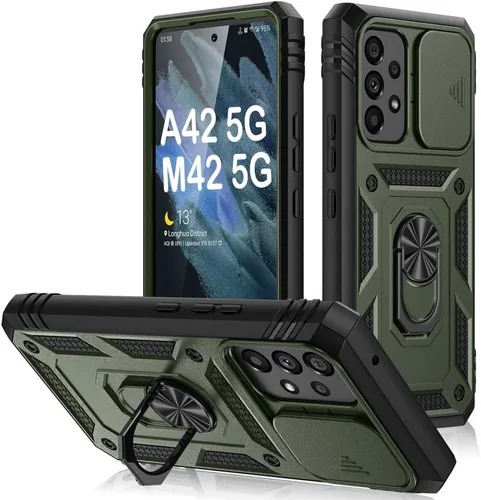 Miniatura 35 de PASNEW Funda para Samsung Galaxy A54, Soporte Metálico y Cubierta Deslizante para Cámara, Militar Multicapa Resistente de Cuerpo Completo a Prueba