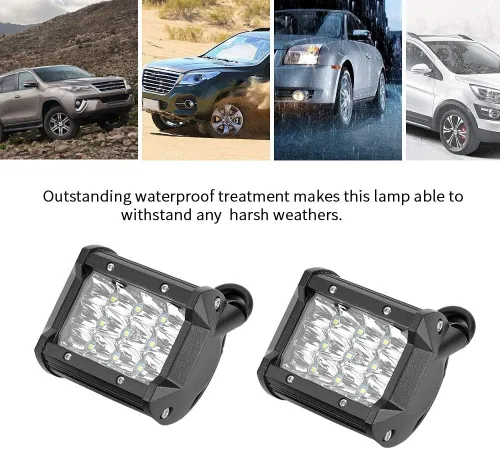 Miniatura 4 de Luz de trabajo LED, 1 par de 1 V-48 V 4 pulgadas 4 filas 36 W barra de luz de trabajo universal lámpara de conducción para camiones, carretillas
