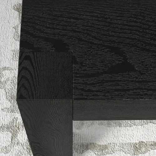 Miniatura 5 de Henn&Hart Mesa de centro cuadrada de 34 pulgadas con parte superior de madera para sala de estar, sala familiar, oficina o apartamento, color negro