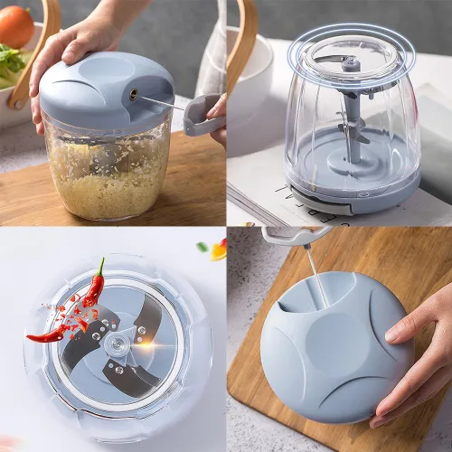 Miniatura 2 de Magik 1-2 piezas batidora de mano herramienta de cocina jalar alimentos vegetales picador procesador de rebanadora (33.8 fl oz/33.81 oz 1 paquete)
