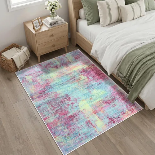 Miniatura 816 de IOHOUZE Alfombra abstracta lavable de 3 x 12 pies para pasillos, antideslizante para cocina, camino de entrada de lana sintética para interiores