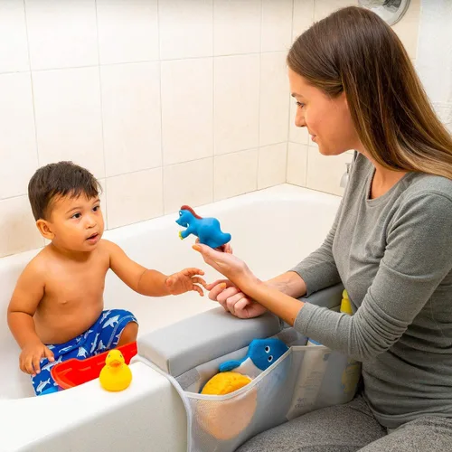 Miniatura 6 de Rodillera de Baño, Juego de Rodillera de Baño para Bebé y Almohadilla de Apoyo para Codo, Almohadilla para Arrodillarse al Bañar Bebé, Rodilleras