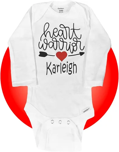 Regalos de guerrero del corazón - Body personalizado 100% algodón - Talla unisex - Negro o blanco disponible - Ropa de bebé CHD