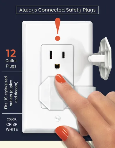 Miniatura 3 de Fundas para enchufes a prueba de bebés (paquete de 6) – Fundas de enchufe a prueba de niños siempre conectadas para enchufes eléctricos – Cubiertas