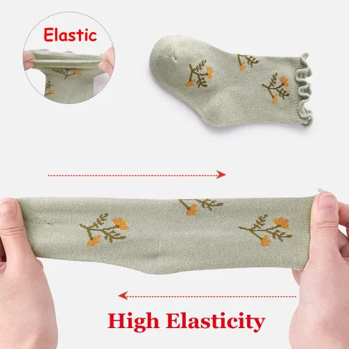 Miniatura 3 de WATOCHE Calcetines para bebés y niñas pequeñas, con volantes, calcetines de vestir con volantes, calcetines antideslizantes para bebés, lindos