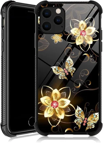 Miniatura 18 de DJSOK Compatible con funda para iPhone 13 Pro Max, fundas doradas de mariposa y rosa para iPhone 13 Pro Max para mujeres y niñas, diseño