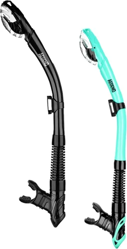 Miniatura 16 de Aegend - Esnórquel seco para buceo para adultos y jóvenes - Equipo de snorkel con válvula seca superior, perfecto para snorkel, buceo libre, Verde